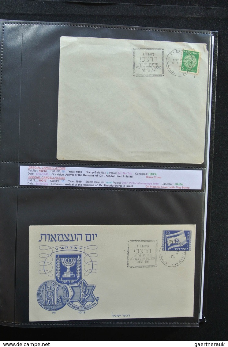 Israel: 1948/2011: Fantastic covercollection, all with special (listed) cancellations, from the very