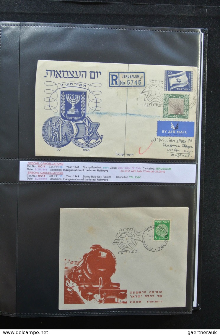 Israel: 1948/2011: Fantastic covercollection, all with special (listed) cancellations, from the very