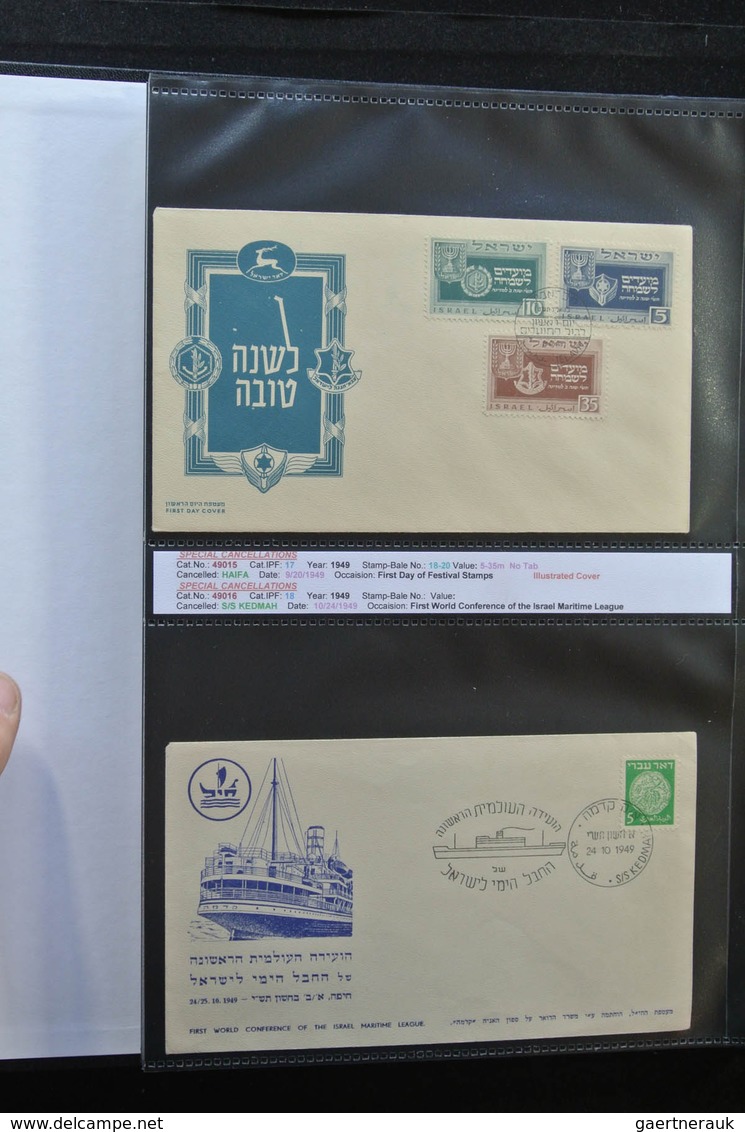 Israel: 1948/2011: Fantastic covercollection, all with special (listed) cancellations, from the very