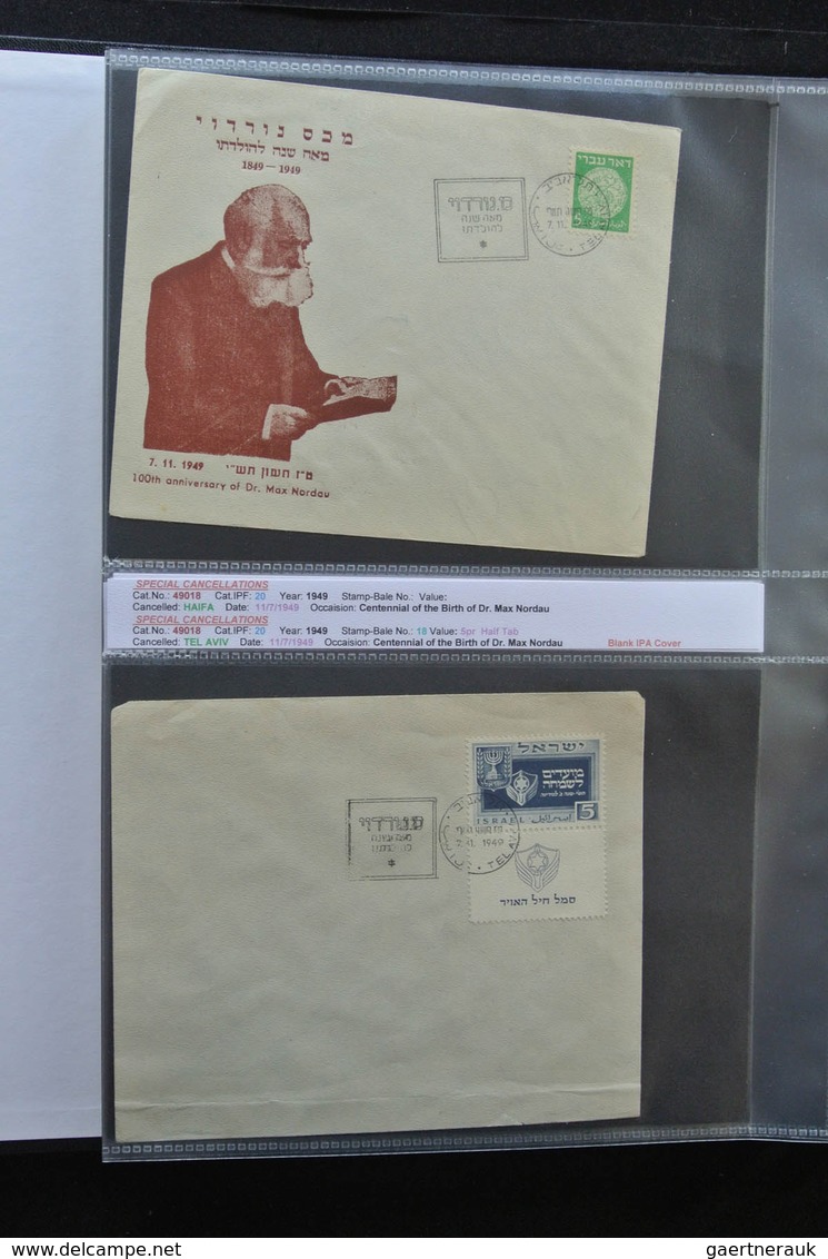 Israel: 1948/2011: Fantastic covercollection, all with special (listed) cancellations, from the very