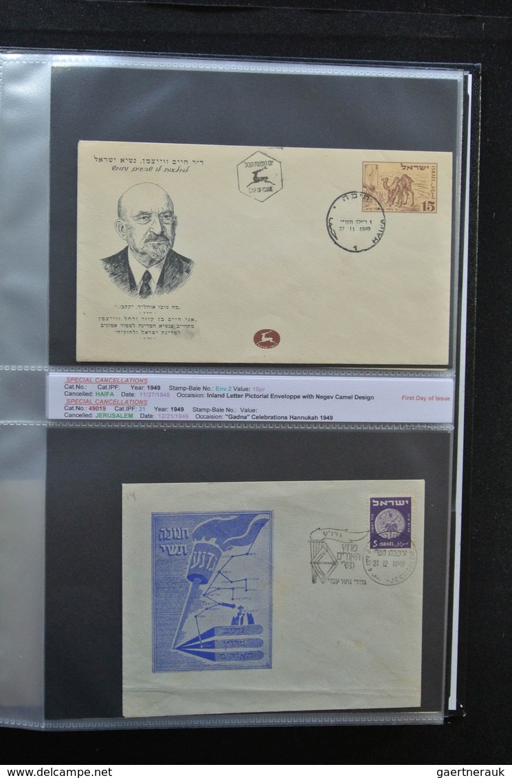 Israel: 1948/2011: Fantastic covercollection, all with special (listed) cancellations, from the very