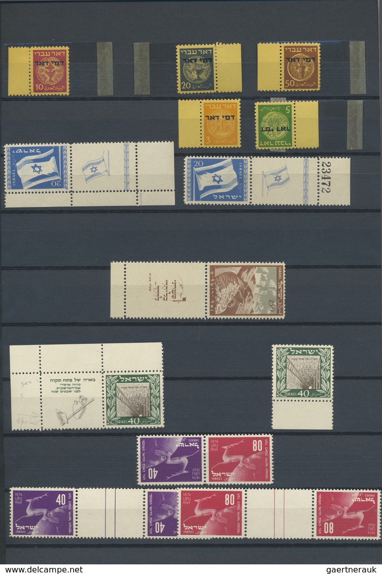 **/* Israel: 1948-60, Collection In Album With Most Full Tab Stamps And Sets, Good Part Early Issues With - Andere & Zonder Classificatie