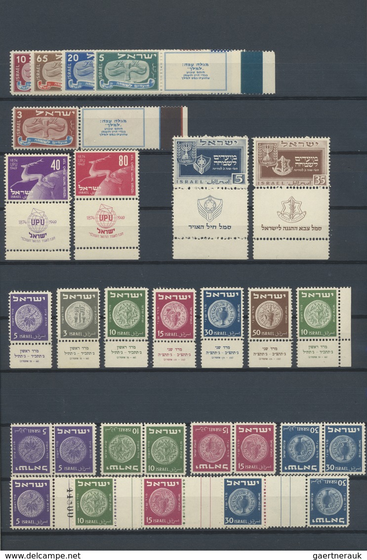 **/* Israel: 1948-60, Collection In Album With Most Full Tab Stamps And Sets, Good Part Early Issues With - Andere & Zonder Classificatie