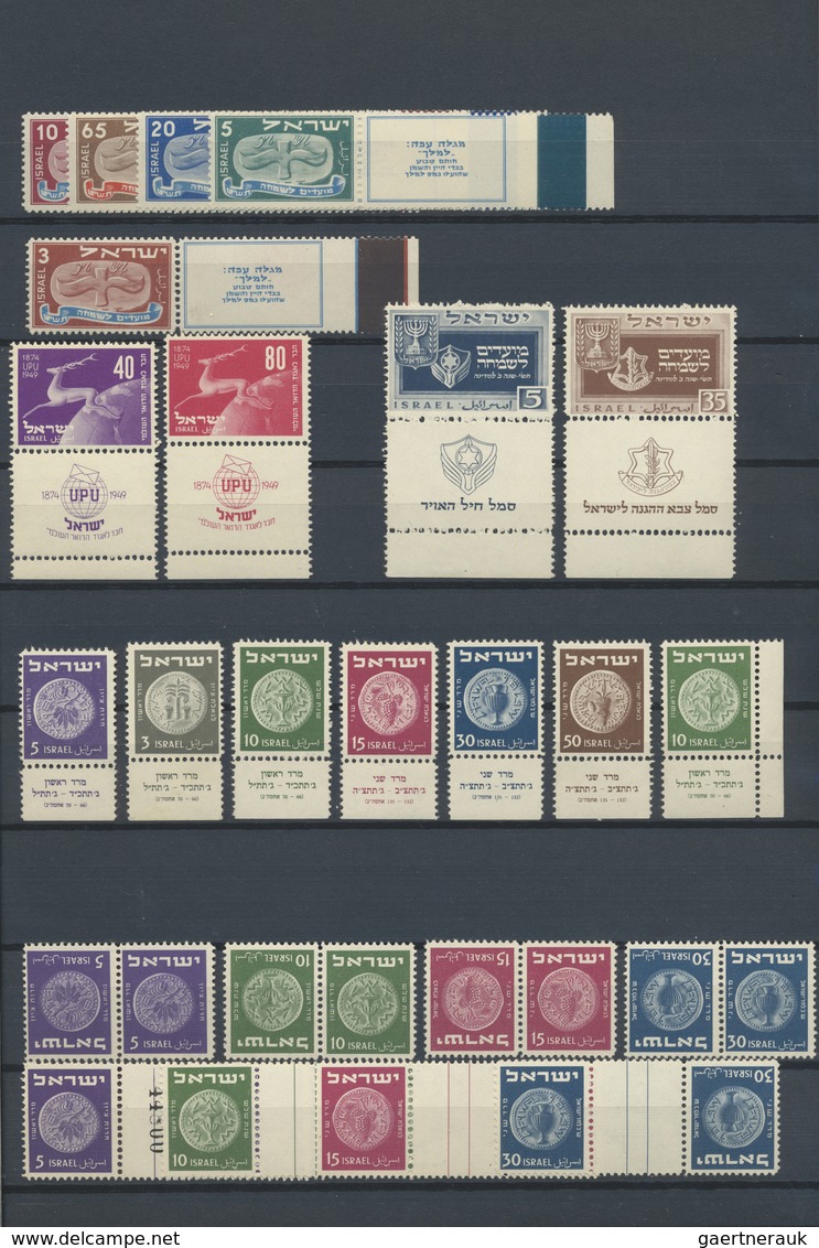 **/* Israel: 1948-60, Collection In Album With Most Full Tab Stamps And Sets, Good Part Early Issues With - Autres & Non Classés