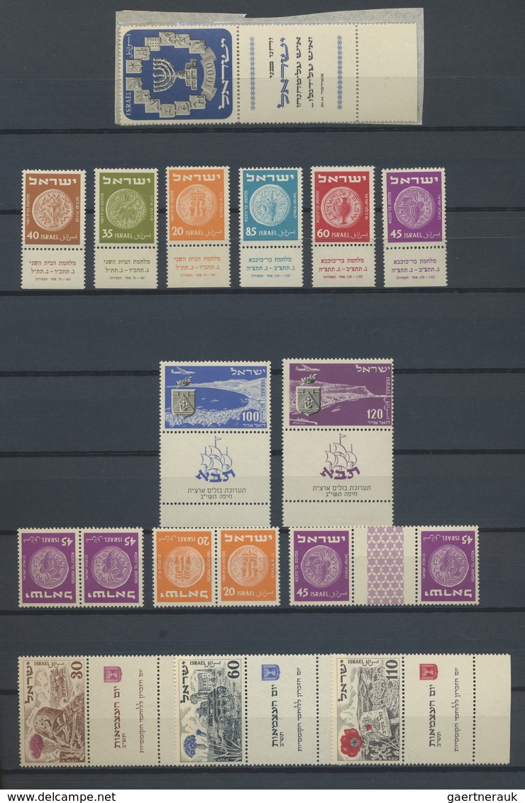 **/* Israel: 1948-60, Collection In Album With Most Full Tab Stamps And Sets, Good Part Early Issues With - Autres & Non Classés