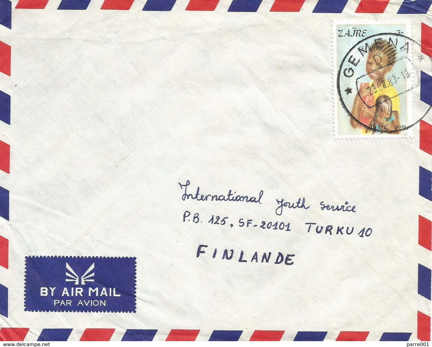 Zaire DRC Congo 1983 Gemena Christmas 3Z Cover - Gebruikt