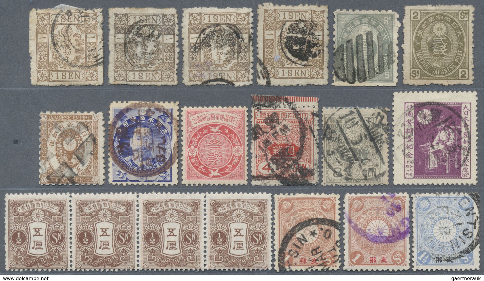 O/* Japan: 1872/1952 (ca.), Used And Few Mint In Stockbook Inc. Used Stationeries (11). Classics Many Fo - Autres & Non Classés