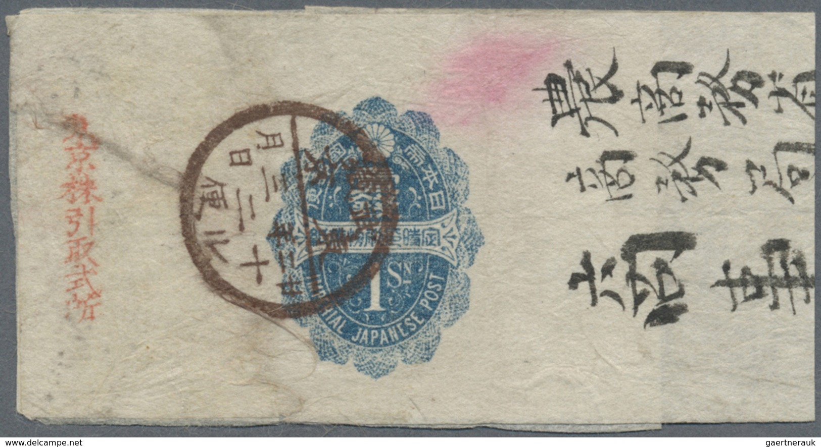 Br/GA Japan: 1875/1952, Covers/mint And Used Stationery (13, Inc.  Field Post Card C/o 415 FPO Used In Man - Autres & Non Classés