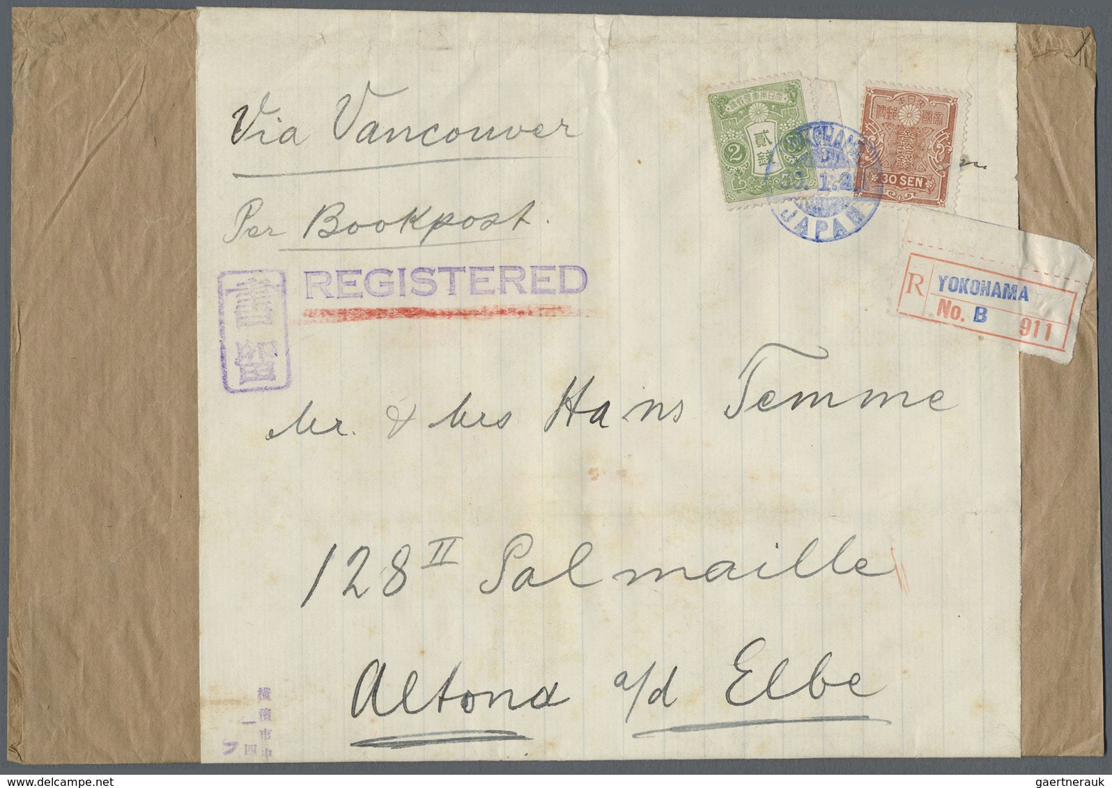 Br/GA Japan: 1875/1926 (ca.), covers (24 inc. earthquakes), stationery cards (53) inc. several UPU 2 S. gr