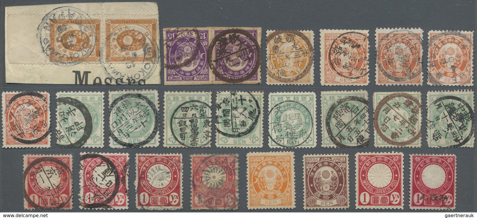 O/*/Br/GA/ Japan: 1876/94, Kobans (mostly UPU/NK) and 1894/96 commemoratives mint/used collection, inc. covers/