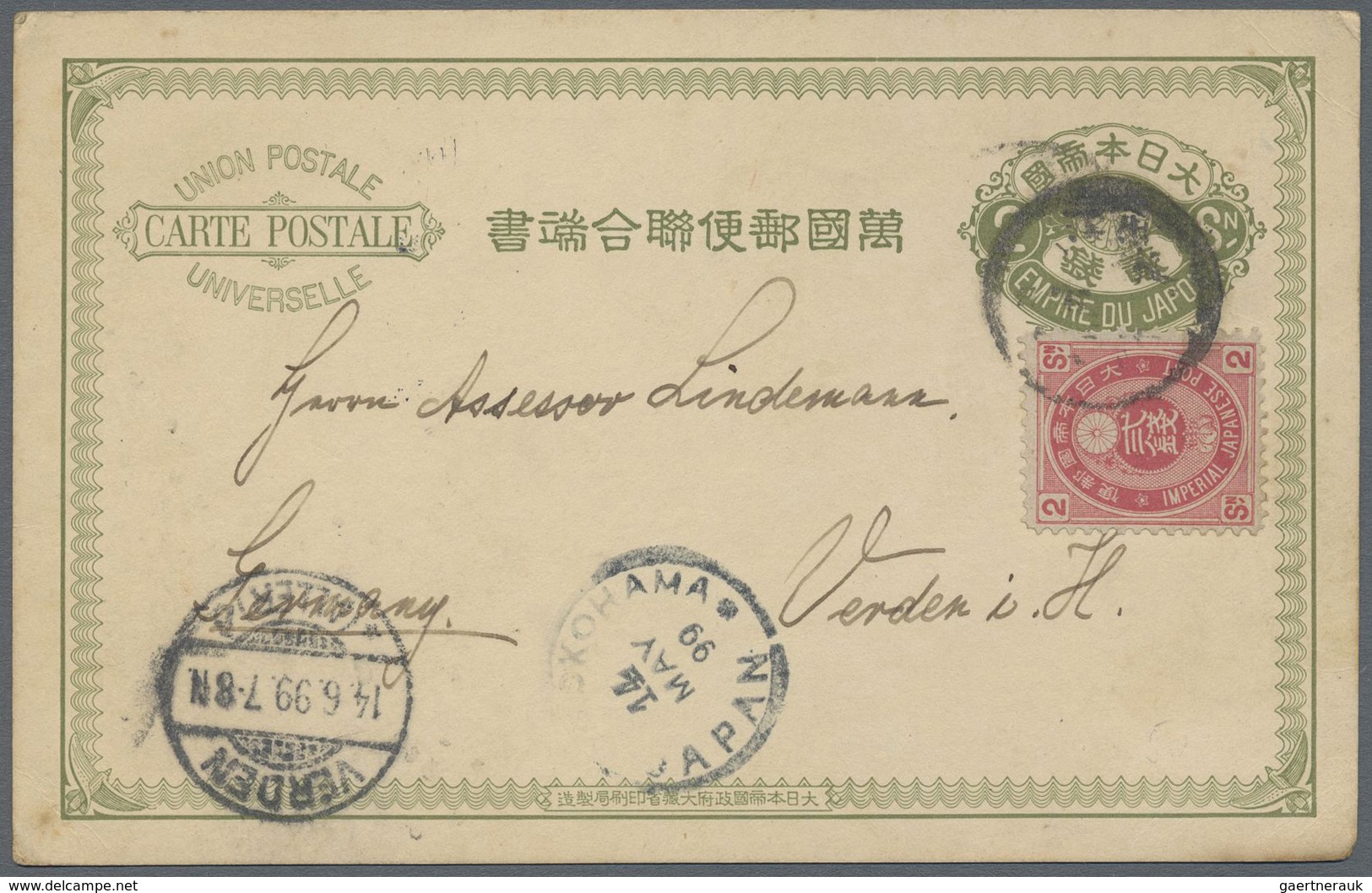 GA/Br Japan: 1883/2007 (ca.), used stationery (51) or ppc (40), often to Thailand and undeliverable with r