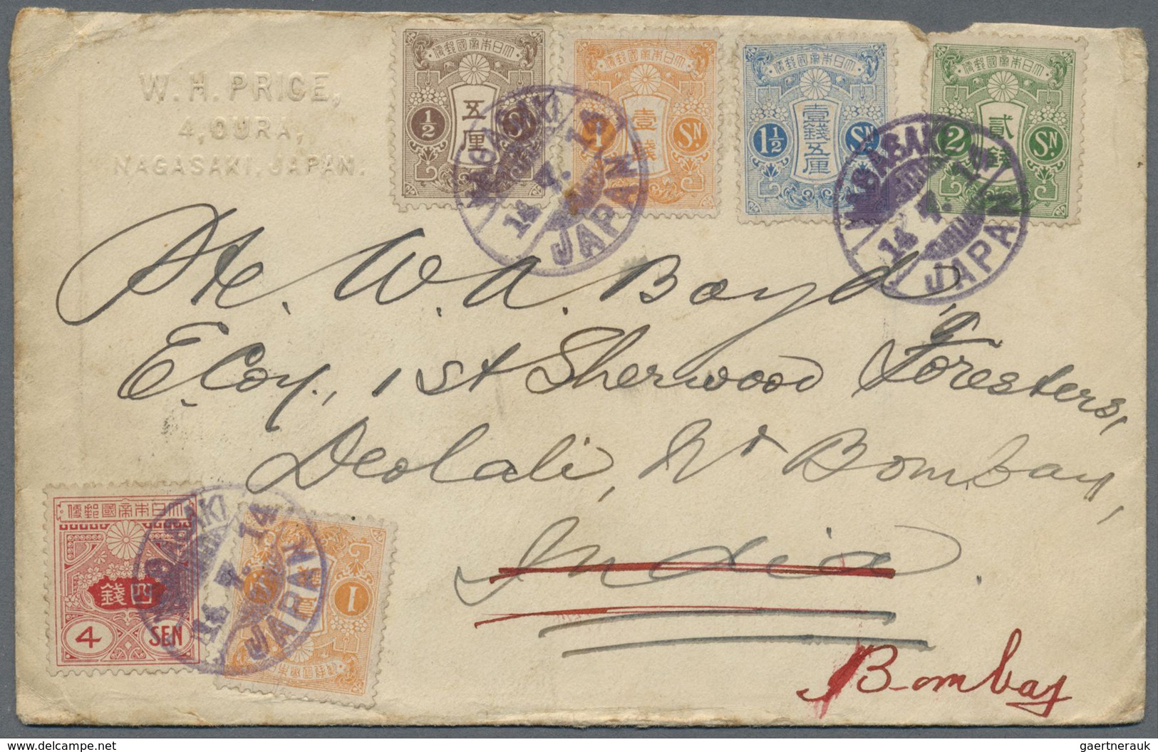 Br/GA/ Japan: 1885/1960 (ca.), Covers/ppc/used Stationery (59) Inc. 1937 Semipostal Set On Commercial Air M - Andere & Zonder Classificatie