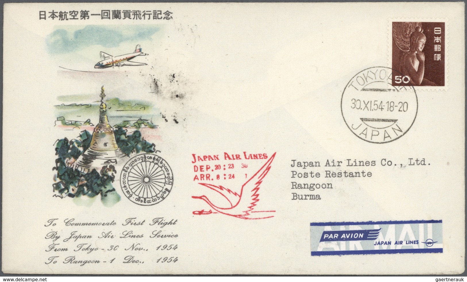 Japan: 1947/94, First Flight Covers (150+) From Or To Japan, Mainly JAL, ANA, LH. Also Japanese Inla - Autres & Non Classés
