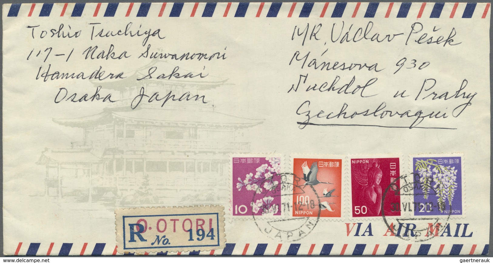 Br/GA/ Japan: 1950/90 (ca.), about 200 covers/used ppc/few used stationery, all gone to abroad, inc. regist