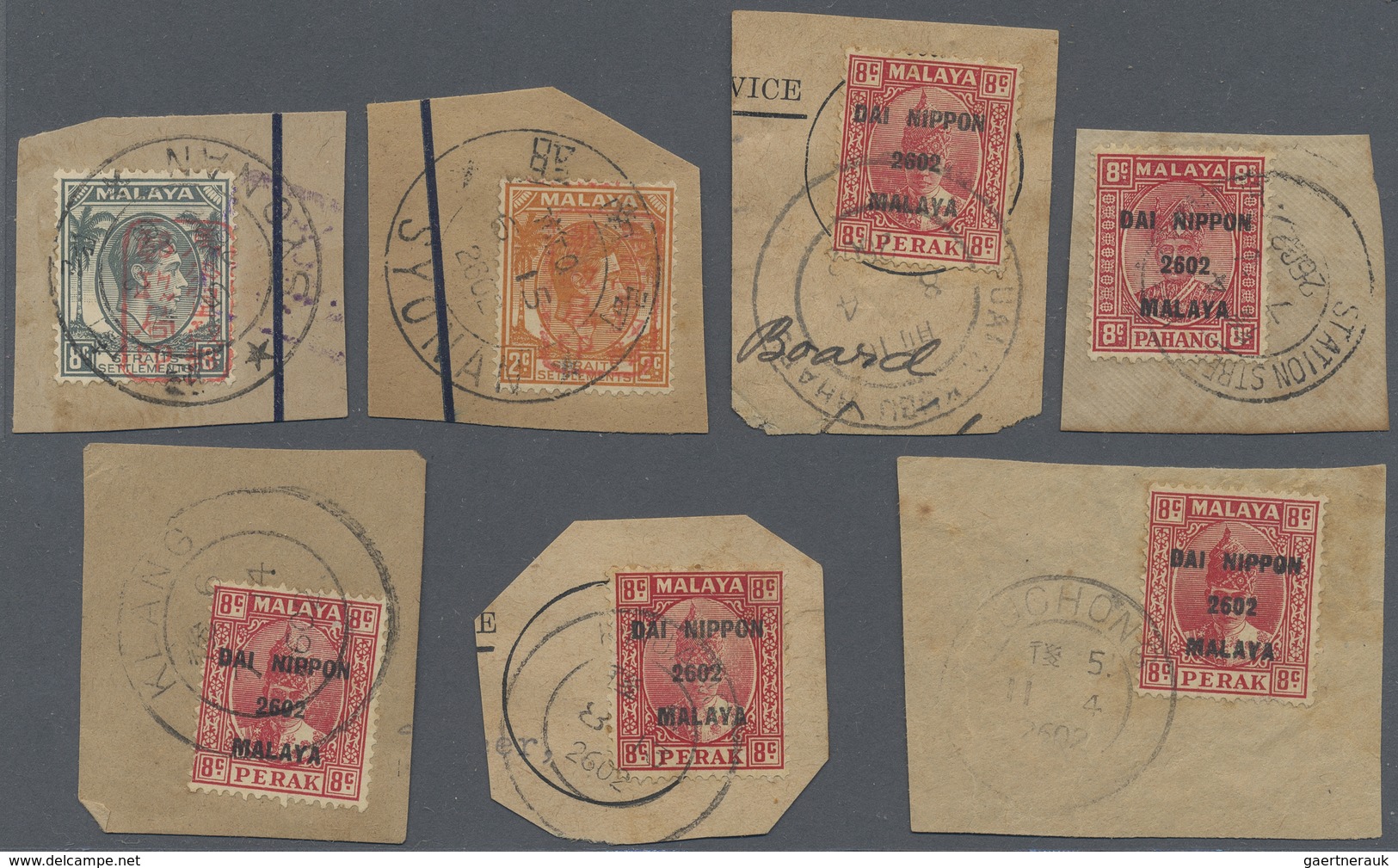 Br/O/Brfst Japanische Besetzung  WK II - Malaya: 1942/45, covers (12, some in mixed condition), 4 C. stationery