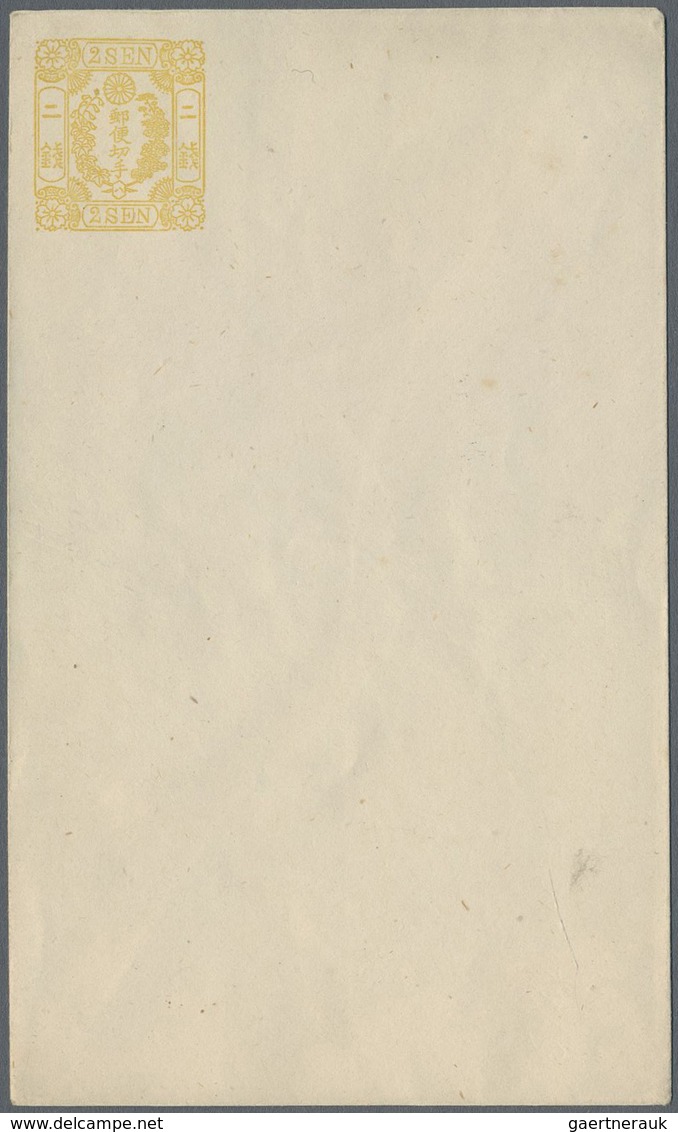 GA Japan - Ganzsachen: 1873/74, Tebori Envelopes Mint 1 S. (2), 2 S. (5), 4 S. (2) All Identified Accor - Cartes Postales