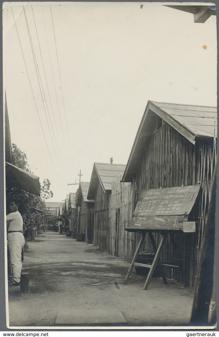 Br/ Lagerpost Tsingtau: 1915/19, ppc/cover (6 inc. one incoming from Germany to Tsingtau) POW photograph