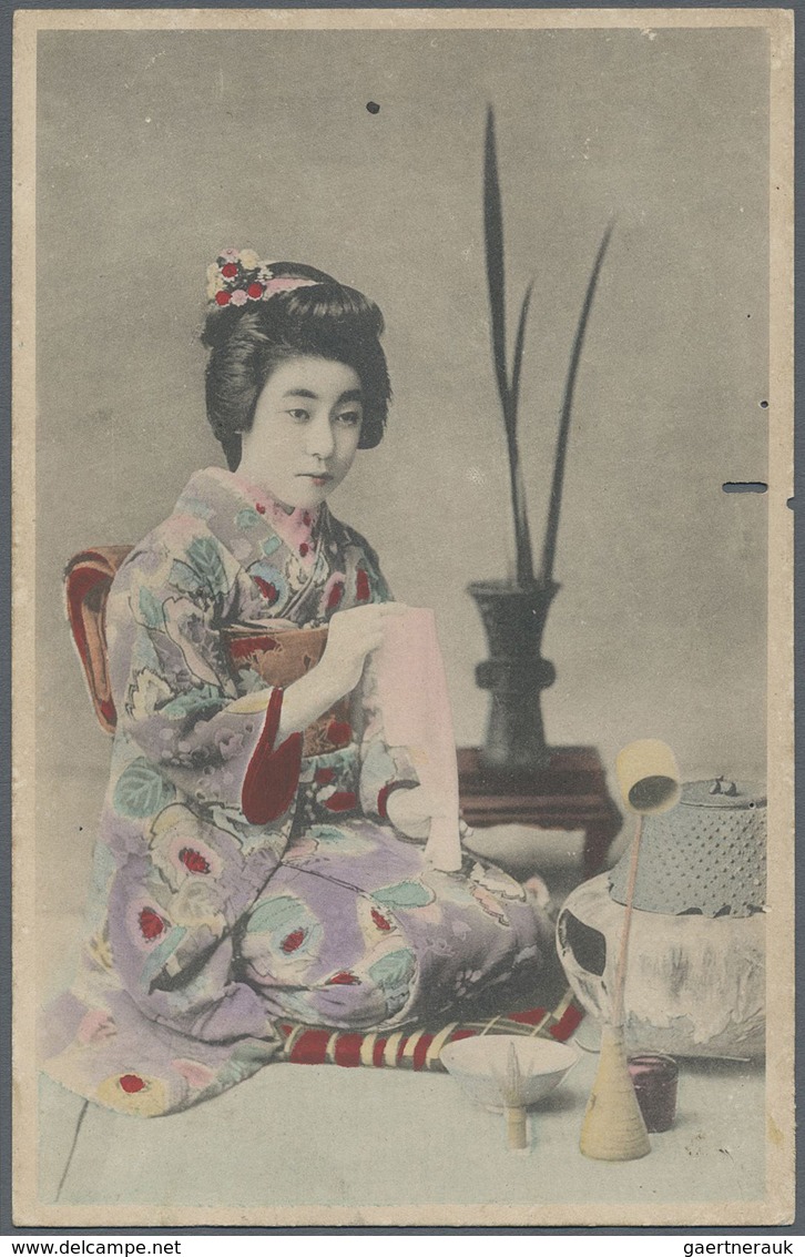 Japan - Besonderheiten: 1900/44 (ca.), ppc/Bildpostkarten (142) mostly mint inc.ca. 1900 three serie