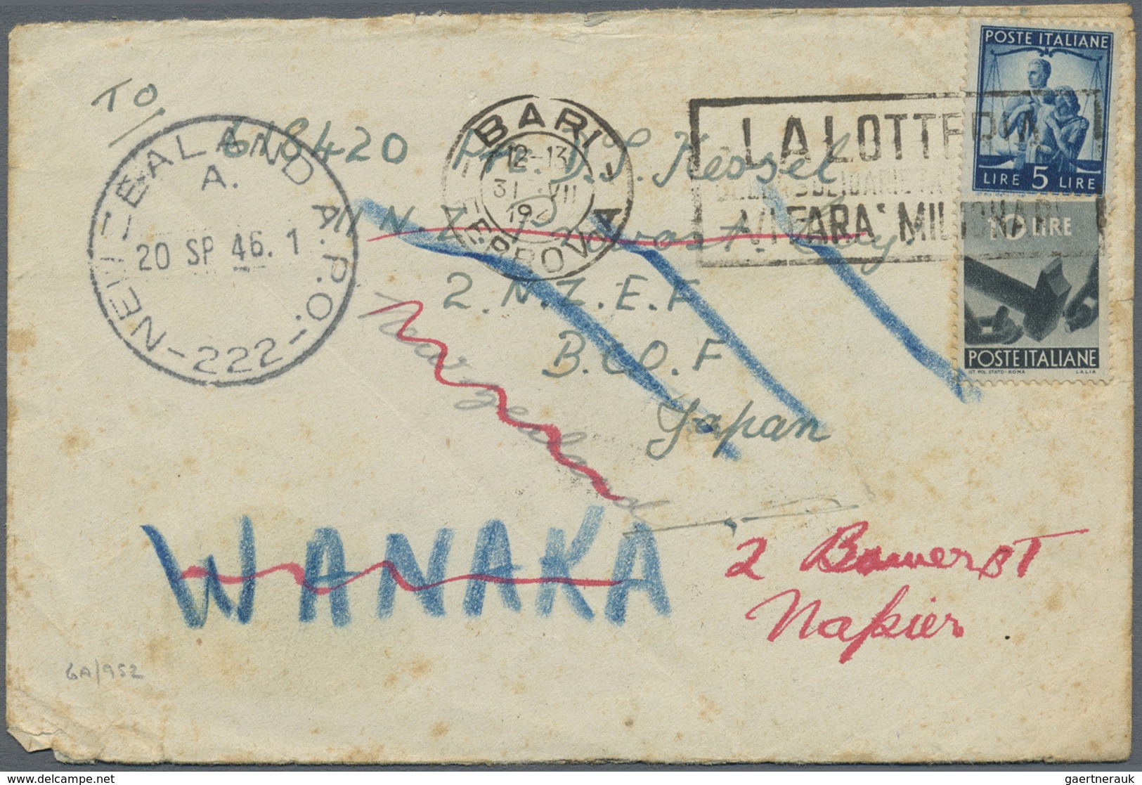 Br/ Japan - Besonderheiten: 1906/1959, Incoming Mail, Returned, Field Posts, FPO In Japan, Ryukyu, Jap. - Autres & Non Classés