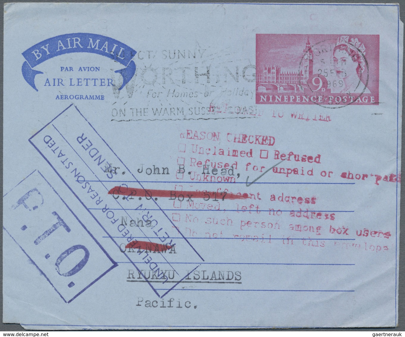 Br/ Japan - Besonderheiten: 1906/1959, incoming mail, returned, field posts, FPO in Japan, Ryukyu, Jap.