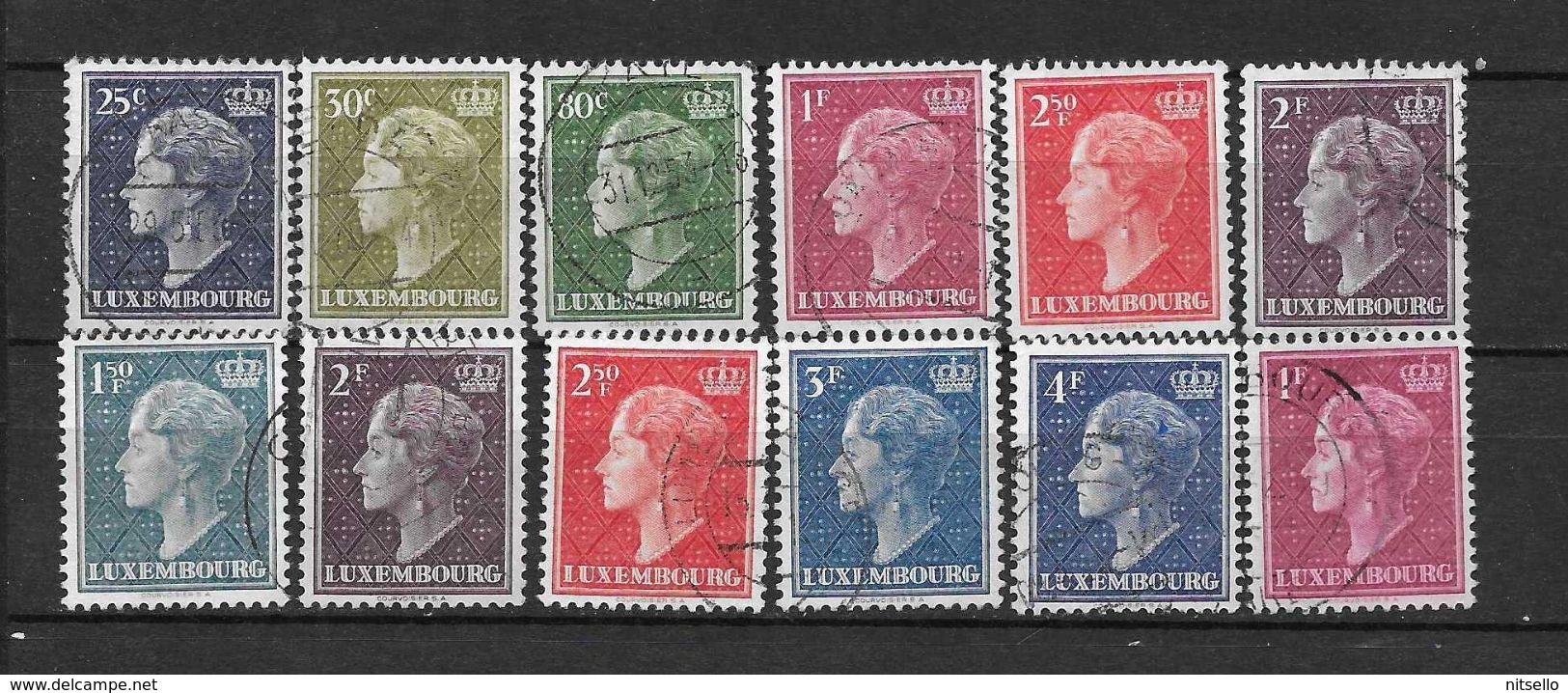 LOTE 1442  ///   LUXEMBURGO     YVERT Nº: LOTE DE SELLOS DE LA SERIE 413A/424 - 1891 Adolphe De Face