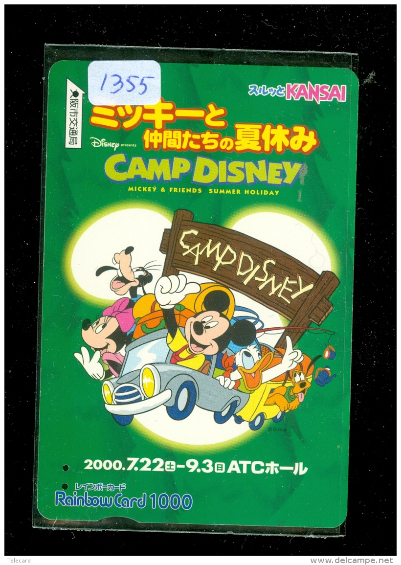 Carte Prépayée Japon * DISNEY ( 1355) CAMP DISNEY * KANSAI * JAPAN PREPAID CARD - Disney