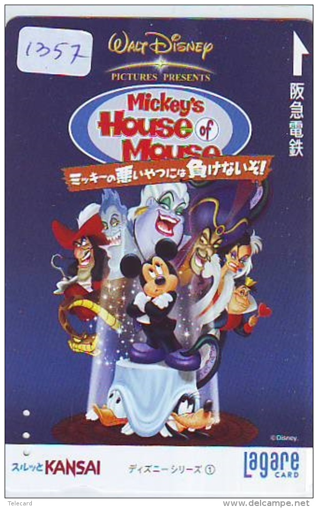 Carte Prépayée Japon * DISNEY ( 1357) MICKEY'S HOUSE MOUSE *  JAPAN PREPAID CARD - Disney