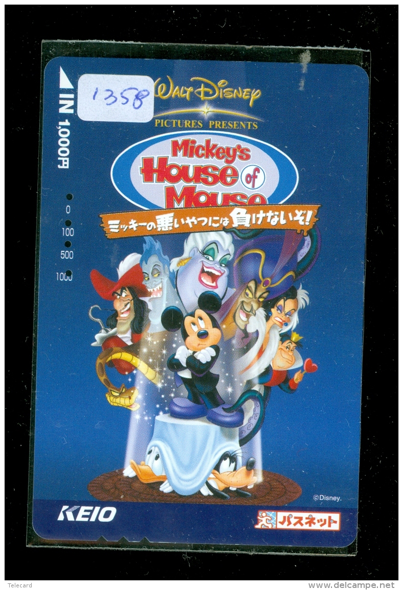 Carte Prépayée Japon * DISNEY ( 1358) MICKEY'S HOUSE MOUSE *  JAPAN PREPAID CARD - Disney