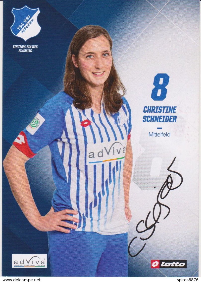 Original Women Football Autograph Card CHRISTINE SCHNEIDER Frauen Bundesliga 2015 / 16 TSG HOFFENHEIM - Autographes