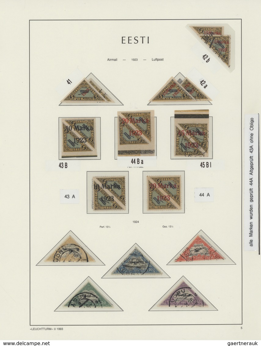 **/O/*/Br Estland: 1918/40, Sehr Schöne Und Umfangreiche Sammlung Postfrisch Und/oder Gestempelt Mit Nahezu Al - Estonie