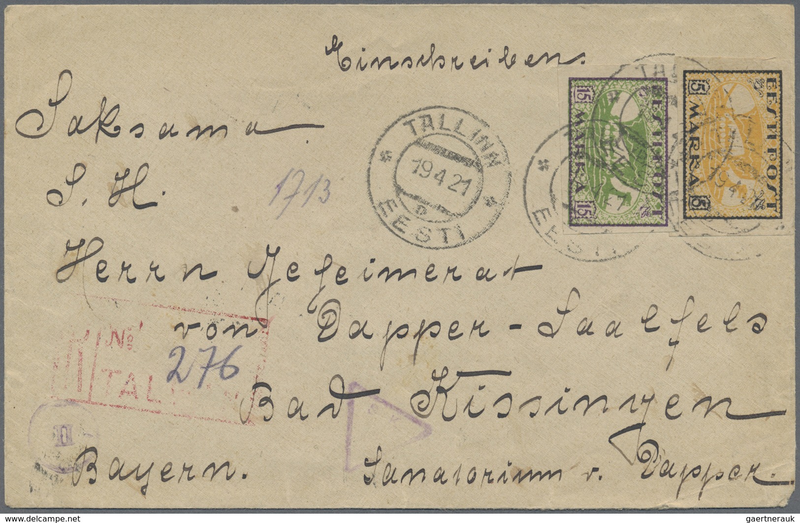 Br Estland: 1919/1940, Kleine Sammlung Mit Fast 30 Briefen Und Karten Inkl. Incoming Mail (u.a. Luftpos - Estonia