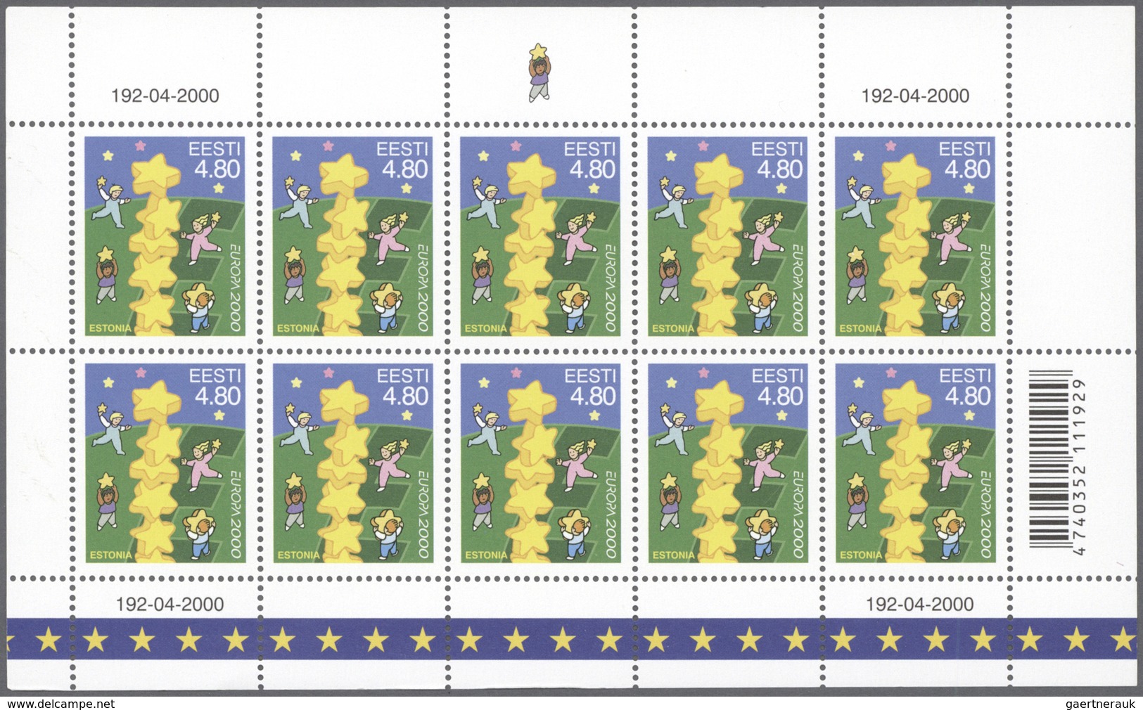 ** Estland: 1994/2000, Stock Of The Europa Issues In The Following Amounts: 1994 (Michel No. 233/234) 2 - Estonia