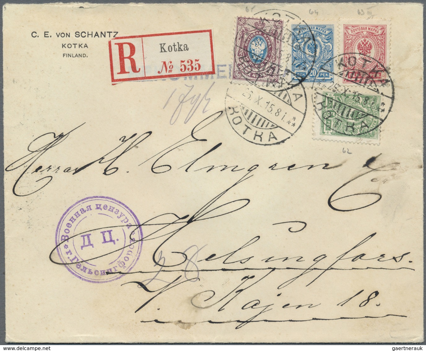 GA Finnland: 1856/1963, interesting lot of ca. 60 franked covers/postcards and postal stationery (unuse