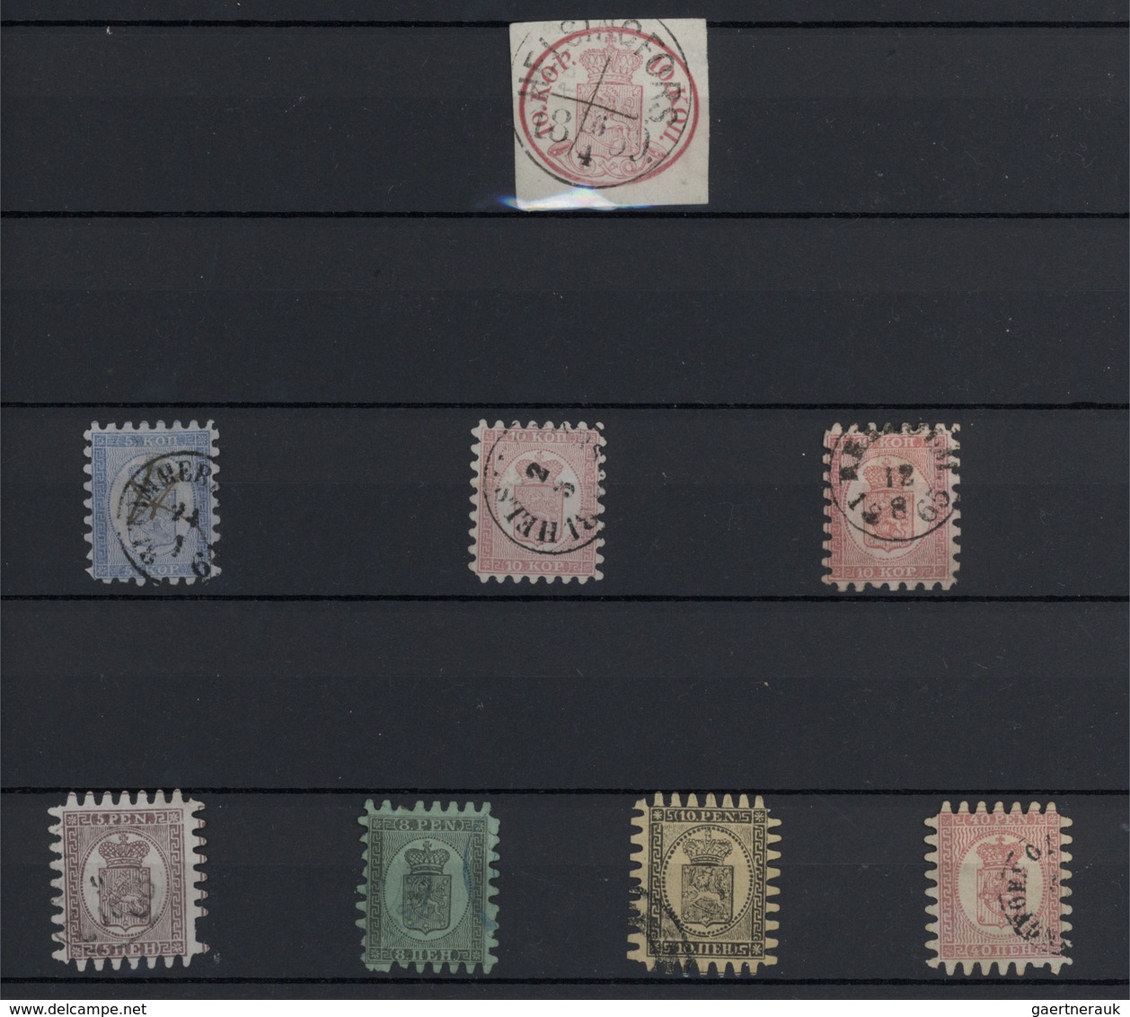 O/*/** Finnland: 1856/1940 (ca.), Used And Mint Collection In A Stockbook, From 1856 10kop. Carmine, Roulet - Covers & Documents