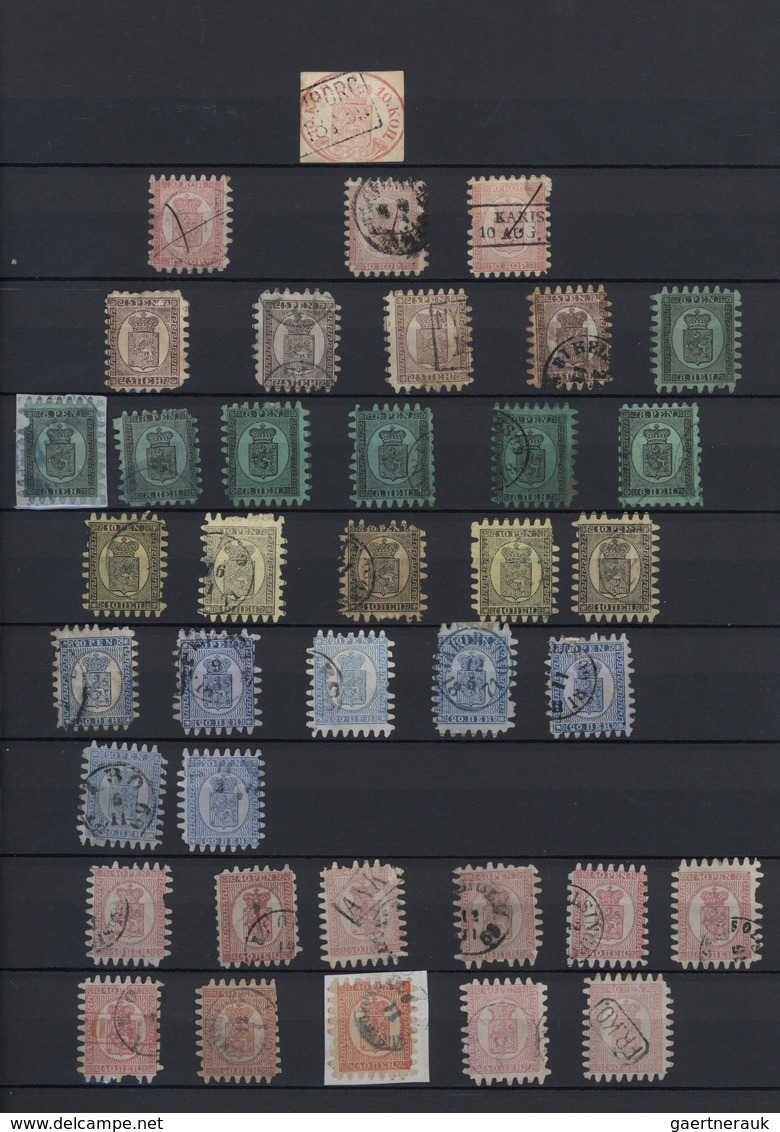 O/*/Brfst Finnland: 1856/1930, Used And Mint Collection On Stocksheets, Varied Condition, From 1856 10kop. Red - Lettres & Documents