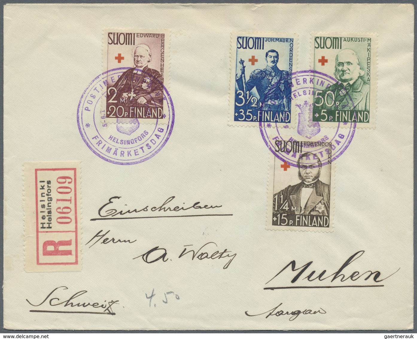 Br Finnland: 1926/1952, A Lovely Collection Of More Than 80 Entires, Showing Many Attractive Frankings, - Lettres & Documents