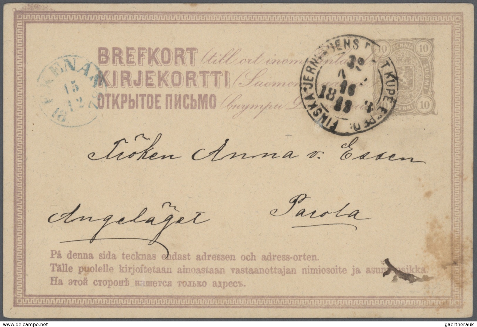 GA Finnland - Ganzsachen: 1872/99 (ca.), Very Fine Collection Of Ca. 41 Old Postal Stationeries Includi - Entiers Postaux