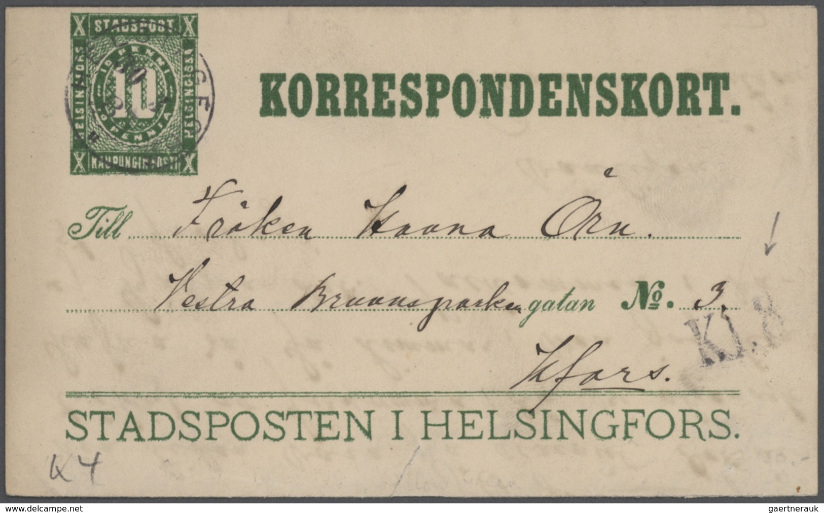 GA/Br Finnland - Ganzsachen: 1874/1940, lot of ca. 50 used postal stationery postcards and covers with man