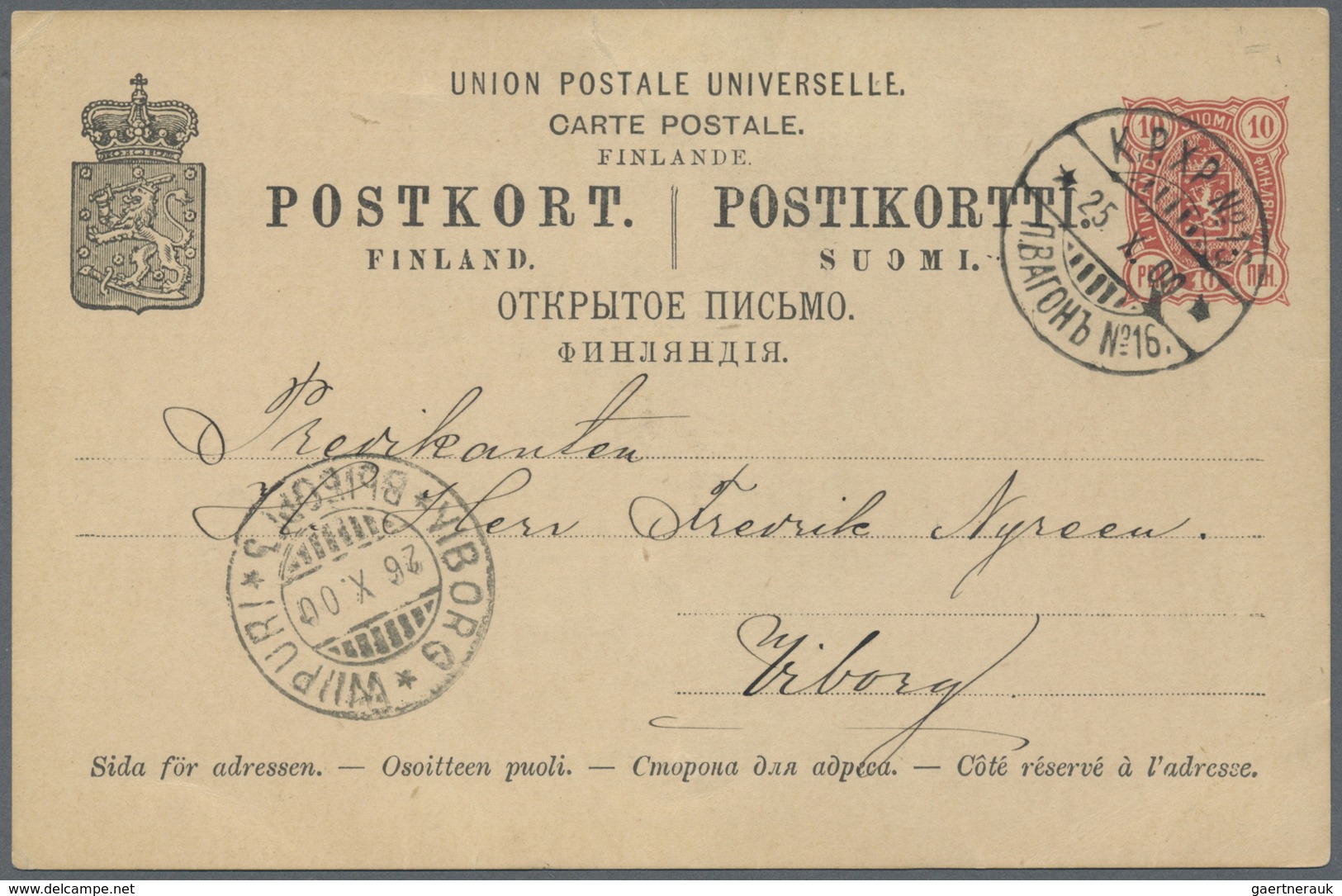 Br/GA Finnland - Stempel: 1880/1950, Gut 1000 Belege Mit Schwerpunkt Bei Den Stempeln. Dabei Paketkarten A - Autres & Non Classés