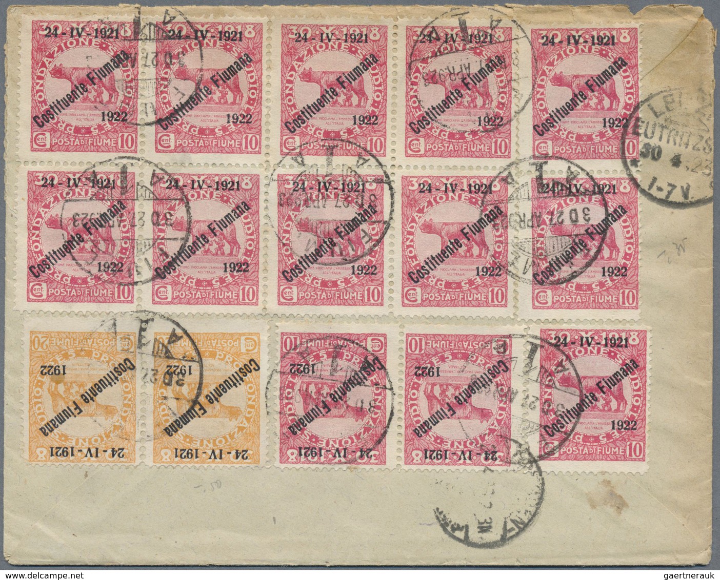 Br Fiume: 1918/1924: Album With 49 Letters And Post Cards, Starting With The Early Overprints On Hungar - Fiume