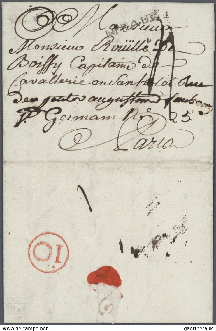 Br Frankreich - Vorphilatelie: 1744/1791 Ca., Useful Lot Of 160 Folded Letters With Cancellations Of Th - 1792-1815: Départements Conquis