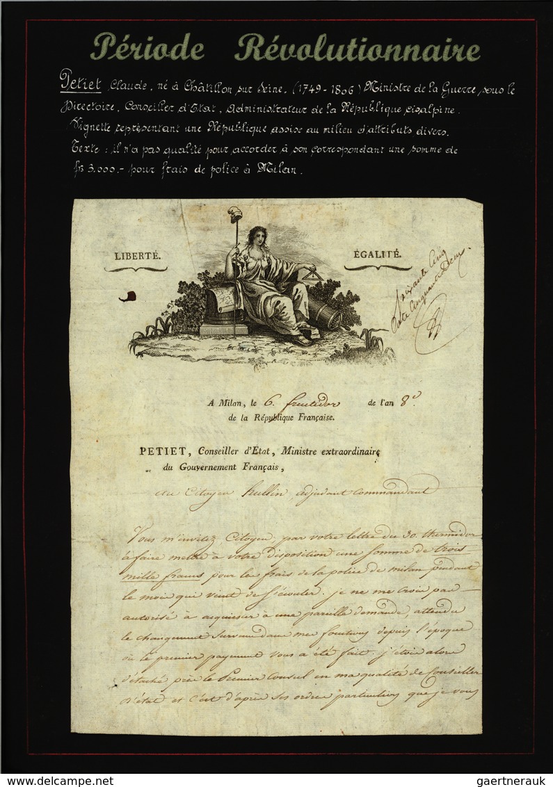 Br Frankreich - Vorphilatelie: 1797/1805 (ca.) Collection of approx. 200 letters (letter contents)inclu