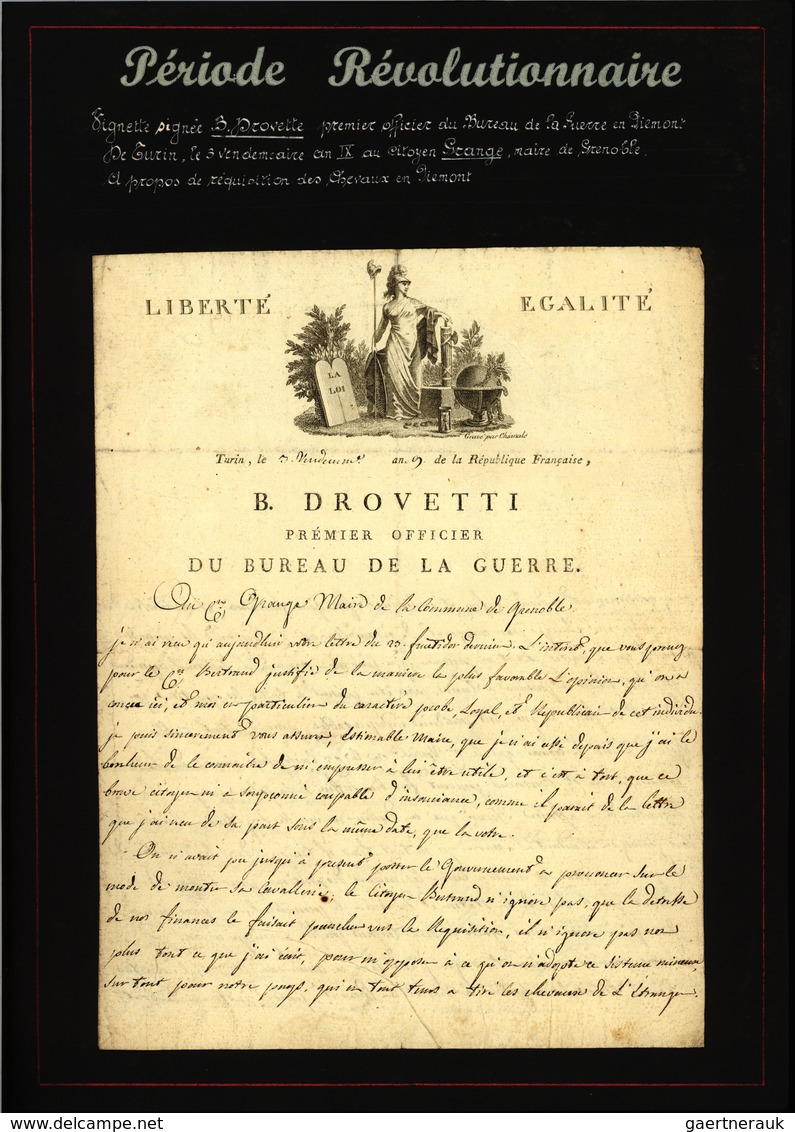 Br Frankreich - Vorphilatelie: 1797/1805 (ca.) Collection of approx. 200 letters (letter contents)inclu