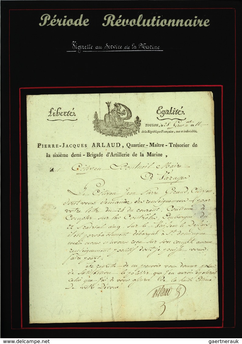 Br Frankreich - Vorphilatelie: 1797/1805 (ca.) Collection of approx. 200 letters (letter contents)inclu