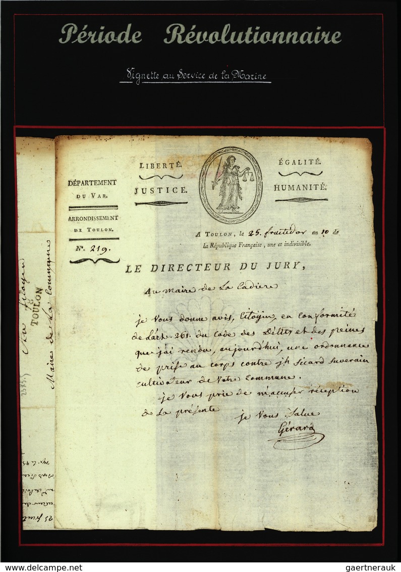 Br Frankreich - Vorphilatelie: 1797/1805 (ca.) Collection of approx. 200 letters (letter contents)inclu