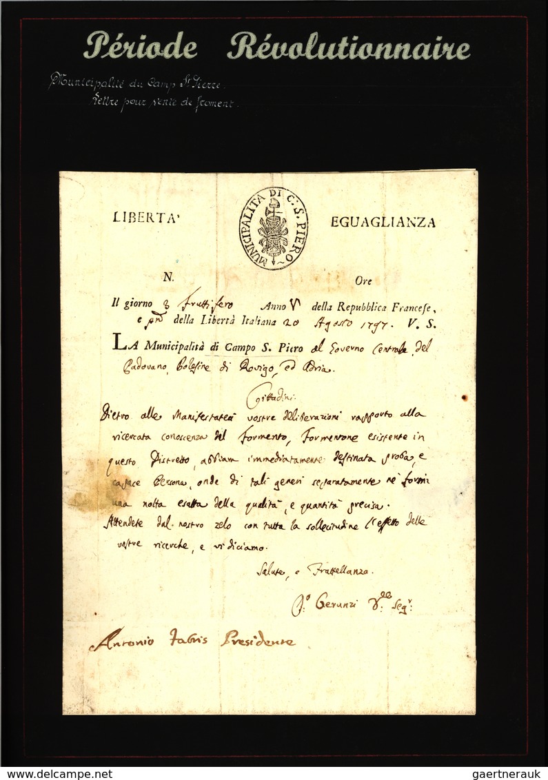 Br Frankreich - Vorphilatelie: 1797/1805 (ca.) Collection of approx. 200 letters (letter contents)inclu