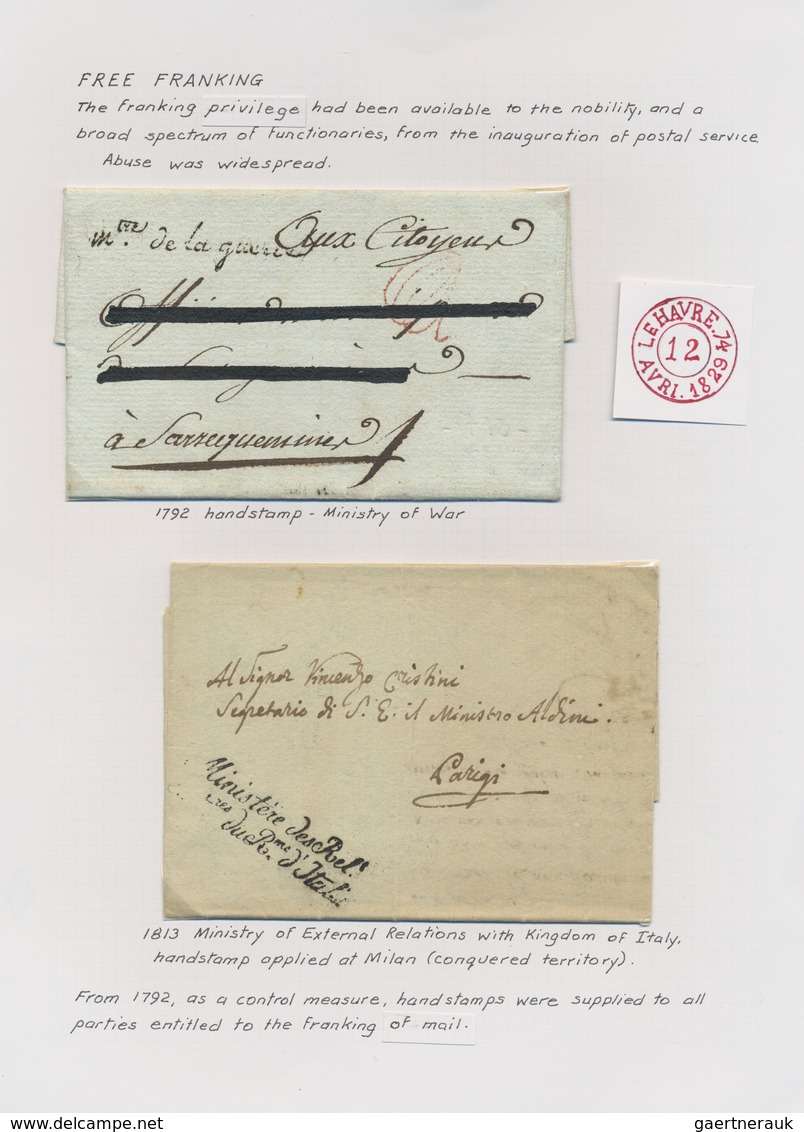 Br Frankreich: 1582/1930 (ca.), sophisticated collection of apprx. 200 covers, mainly stampless covers