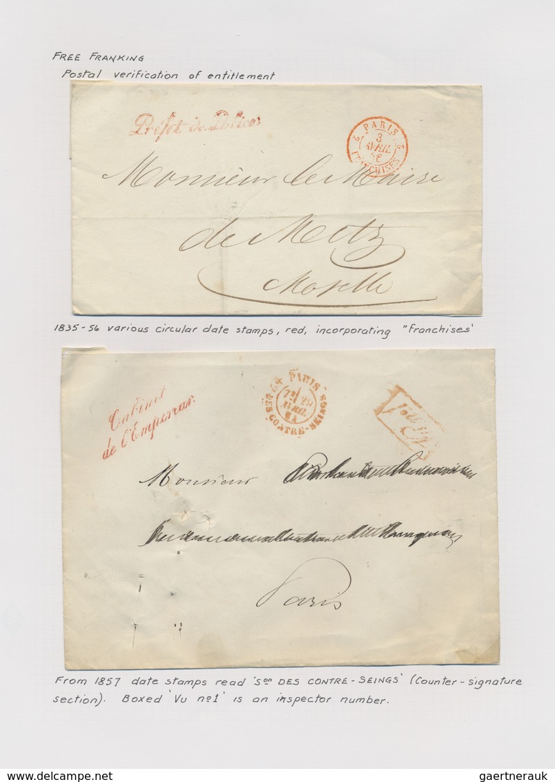 Br Frankreich: 1582/1930 (ca.), sophisticated collection of apprx. 200 covers, mainly stampless covers