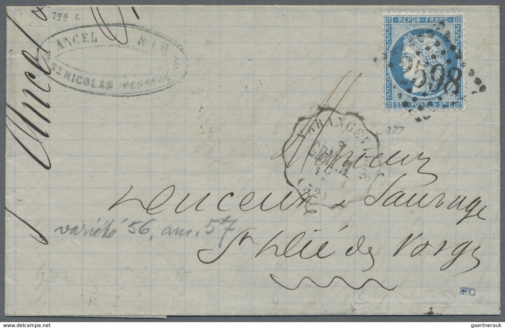 Br Frankreich: 1798/1876, schöner kleiner Bestand von Vorphilabriefen sowie Ceres und Napoleon-Frankatu
