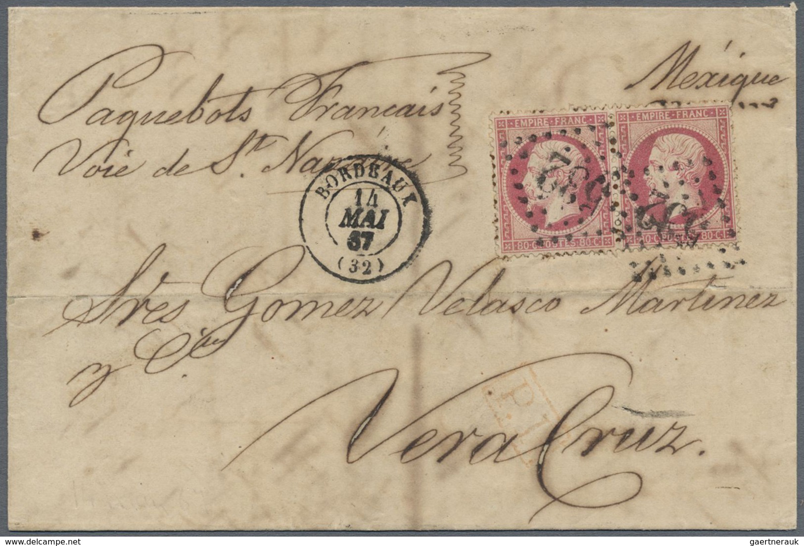 Br Frankreich: 1834/1881, Mail To (from) Mexico, Group Of Twelve Entires, Slightly Varied Condition/pos - Oblitérés